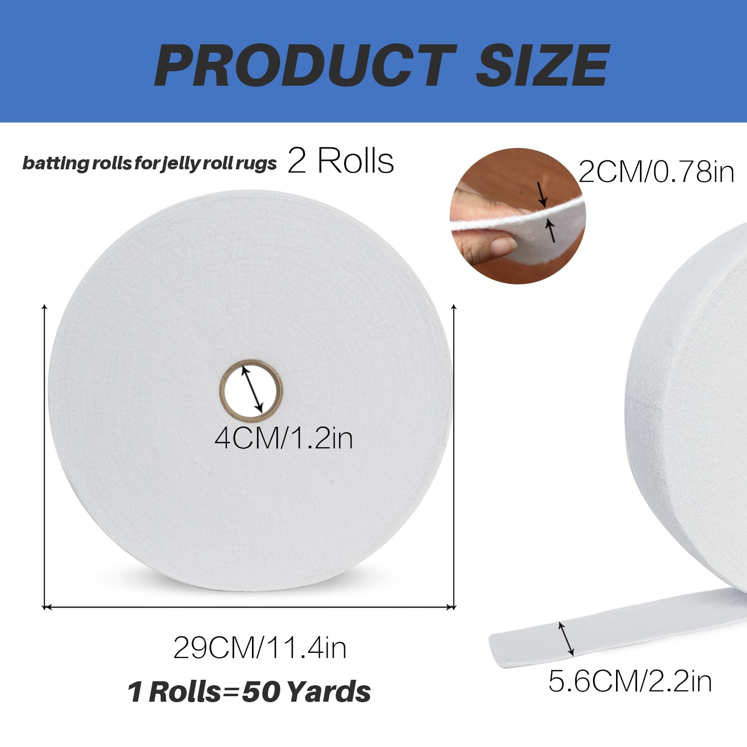 Quilt Batting by The roll Purses (2 Rolls) Cotton Batting Roll Total 100 Yards for Quilts Needle Punched Cotton Batting for Rugs