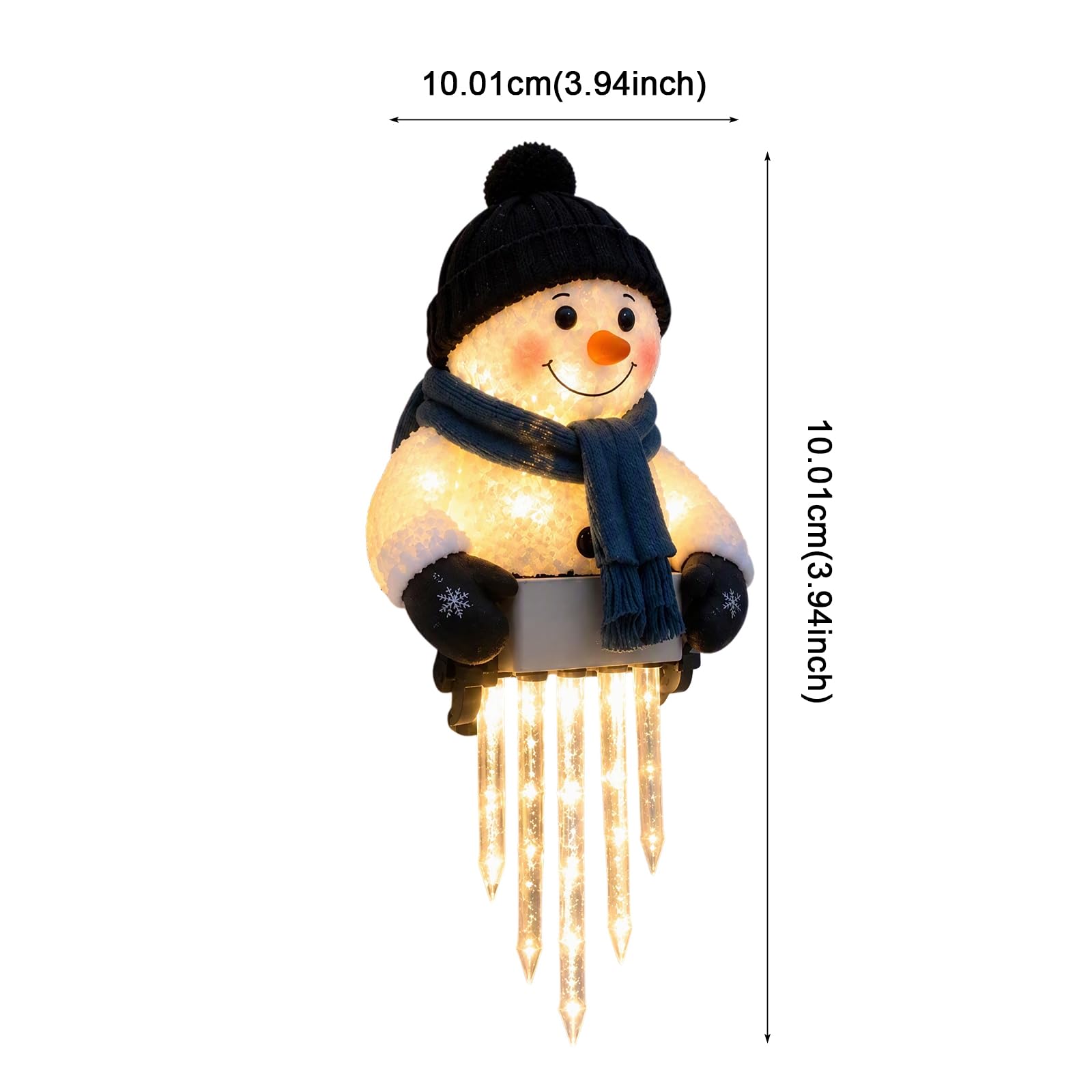 HTU Luci Natalizie Invernali a Pupazzo di Neve con Goccioline -4PCS