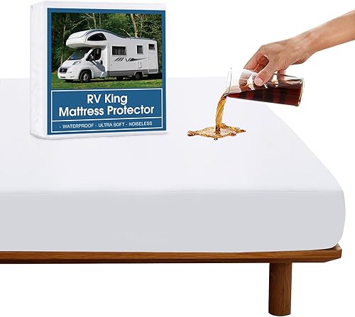 Miniatura 9 de SPRINGSPIRIT Protector de colchón King, protector de colchón tamaño King, protector impermeable con bolsillo profundo de hasta 14 pulgadas, cama