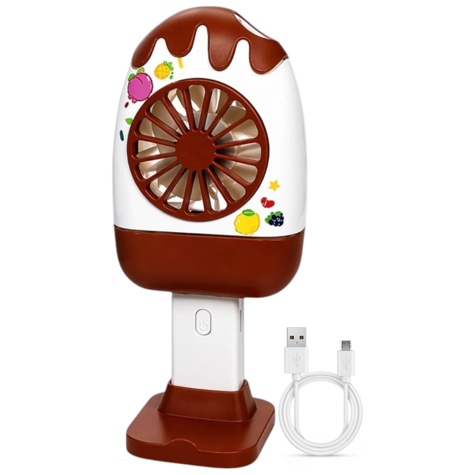 TERA 13 Kids Cute Animal Mini Scooter Fan – Portable Handheld Personal Cooling Fan, Battery Operated Desk (lce cream fan pack of 1 piece)-picture-34