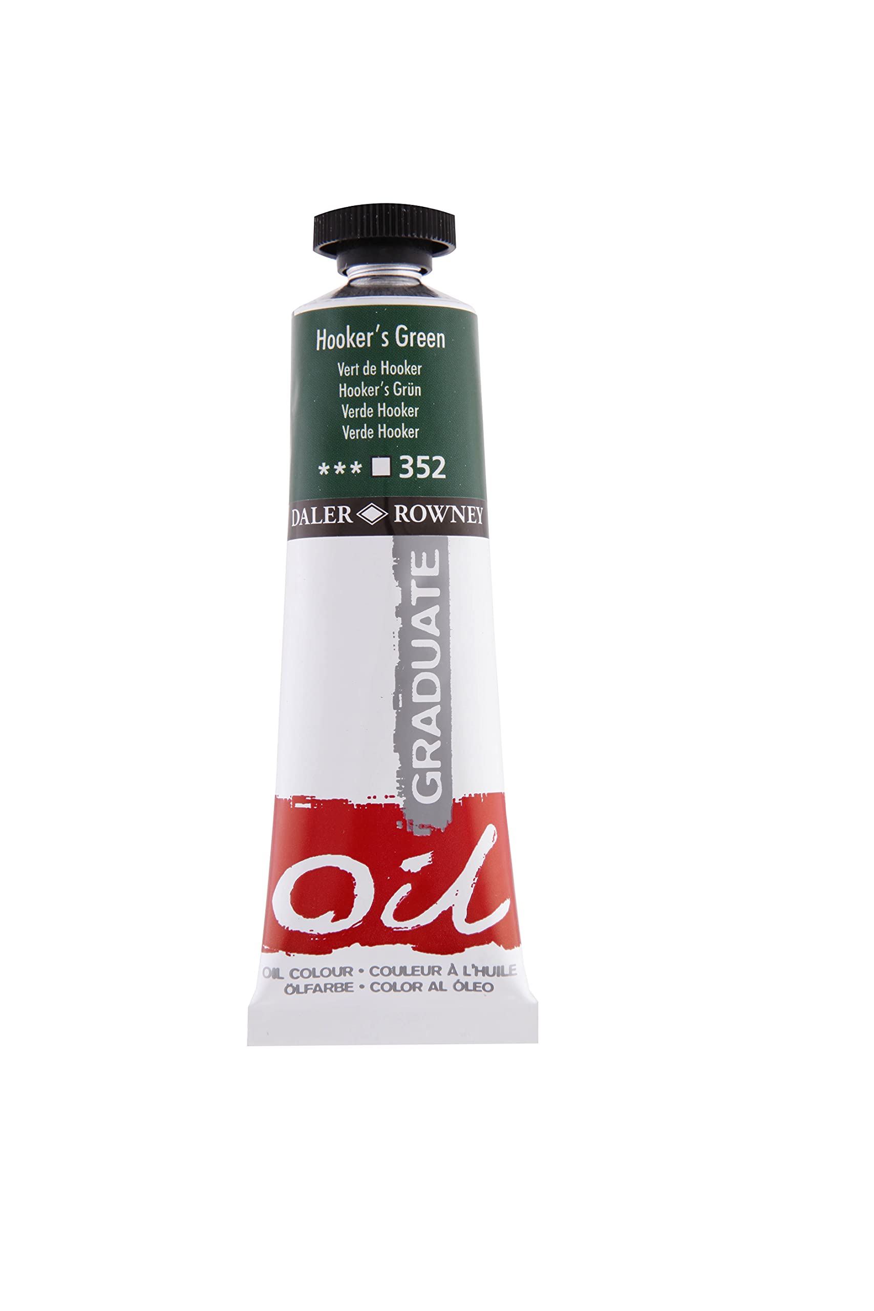 Daler Rowney Green Daler-Rowney Graduate Oil Paint, Aluminium Tube, 1.28Oz - 38 Ml, Hooker's