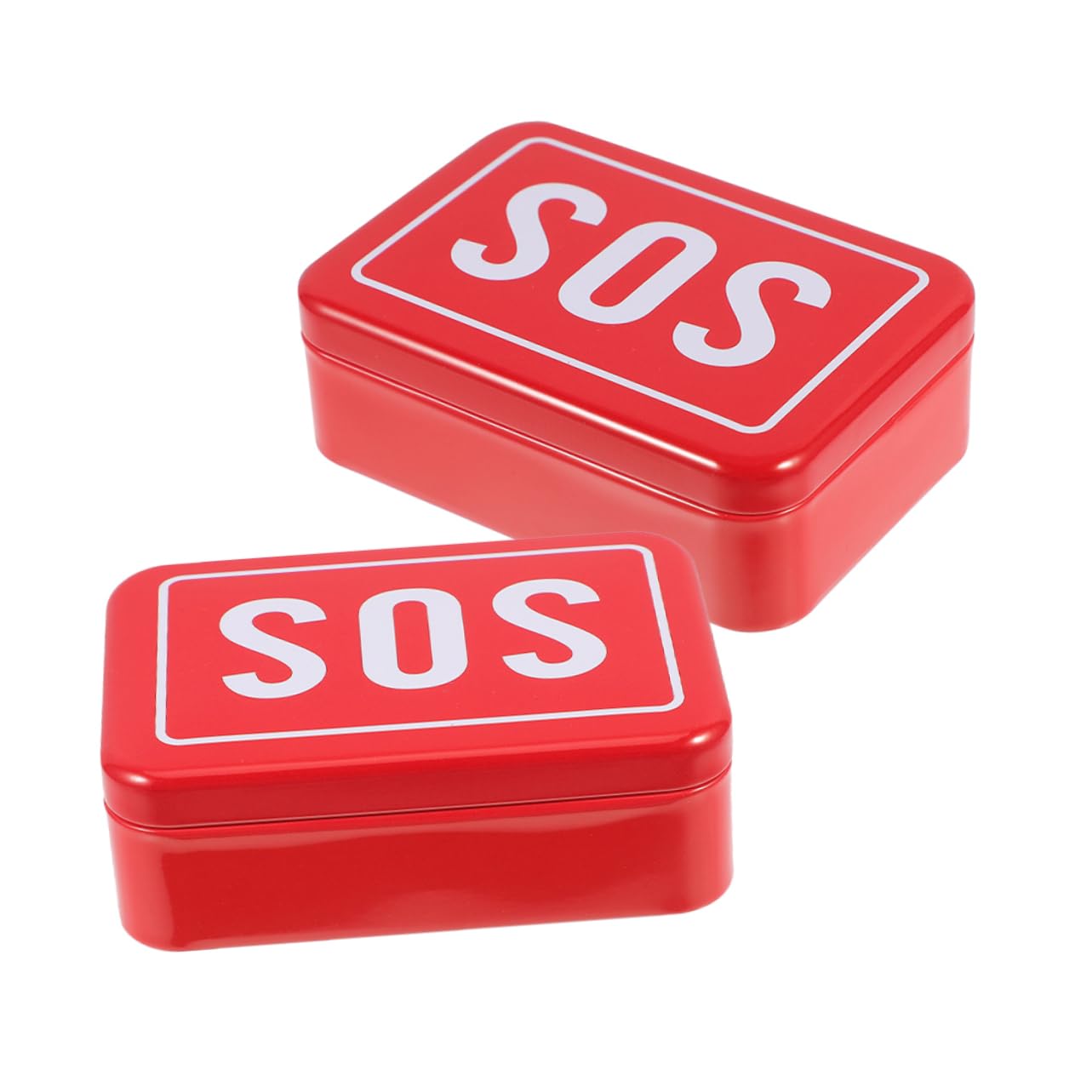 Happyyami 2pcs Metal Survival Storage Box Multi-Functional Organizer for Medicine First Aid and Emergency Supplies Durable Shockproof for Camping Hiking Travel