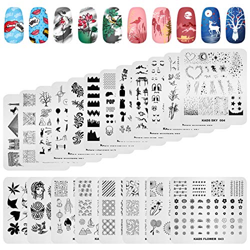 KADS 20Pcs Nail Stamp Plates Set Nails Art Stamping Plates Leaves Flowers Animal Chinese Style Nail Plate Template Image Plate - Image 3