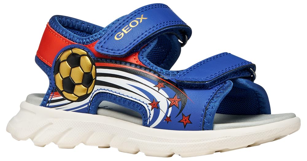 Geox J AIRADYUM BO Sandal, Royal/Red, 34 EU