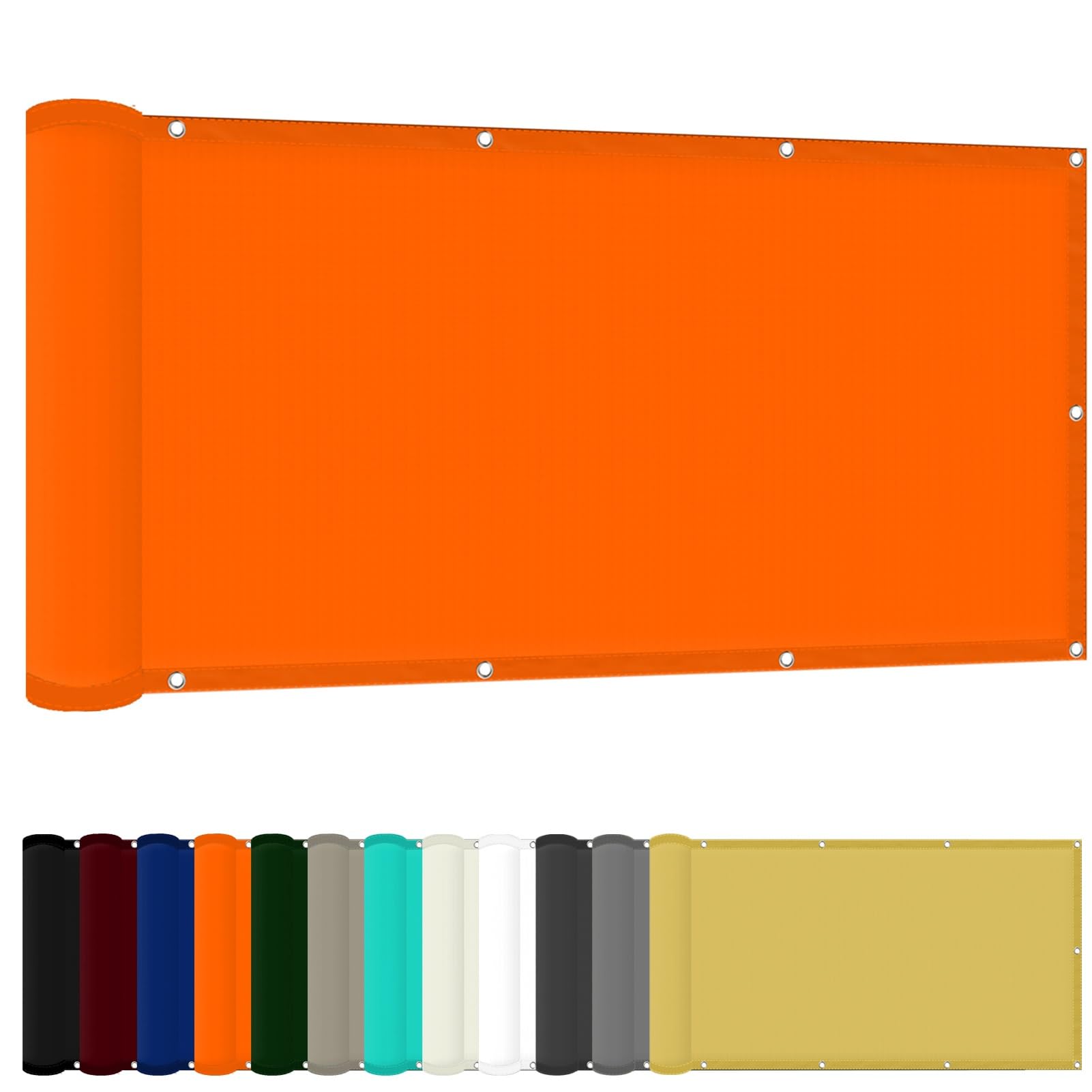 Rectangle Sun Shade Sail 200 x 250 cm(79 x 98inch) Waterproof Shade Sail Sunshade 98% UV Block with Free Rope & Fixing Kit Garden Patio Party Sun Shades, Orange — image 1