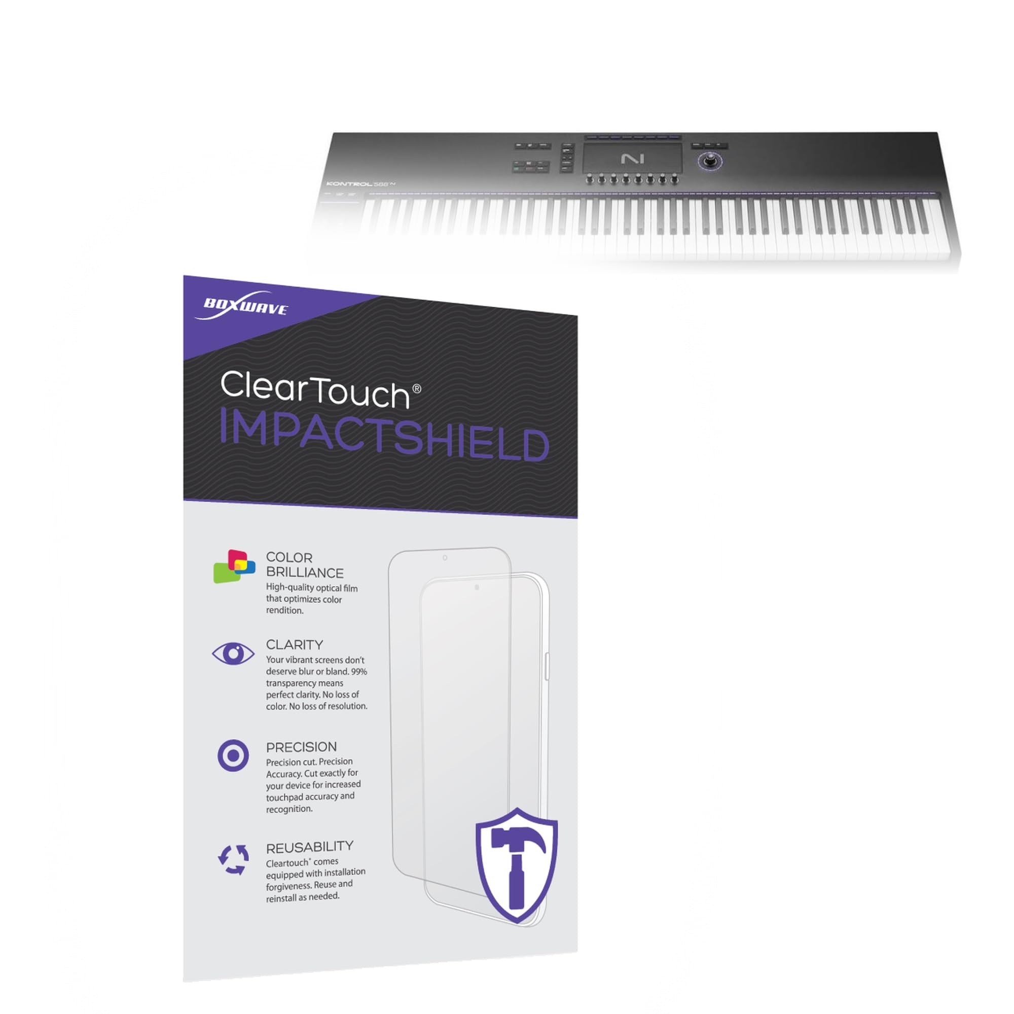 BoxWave Screen Protector Compatible With Native Instruments Kontrol S88 MK3 - ClearTouch ImpactShield (2-Pack), Impenetrable Screen Protector Flexible Film