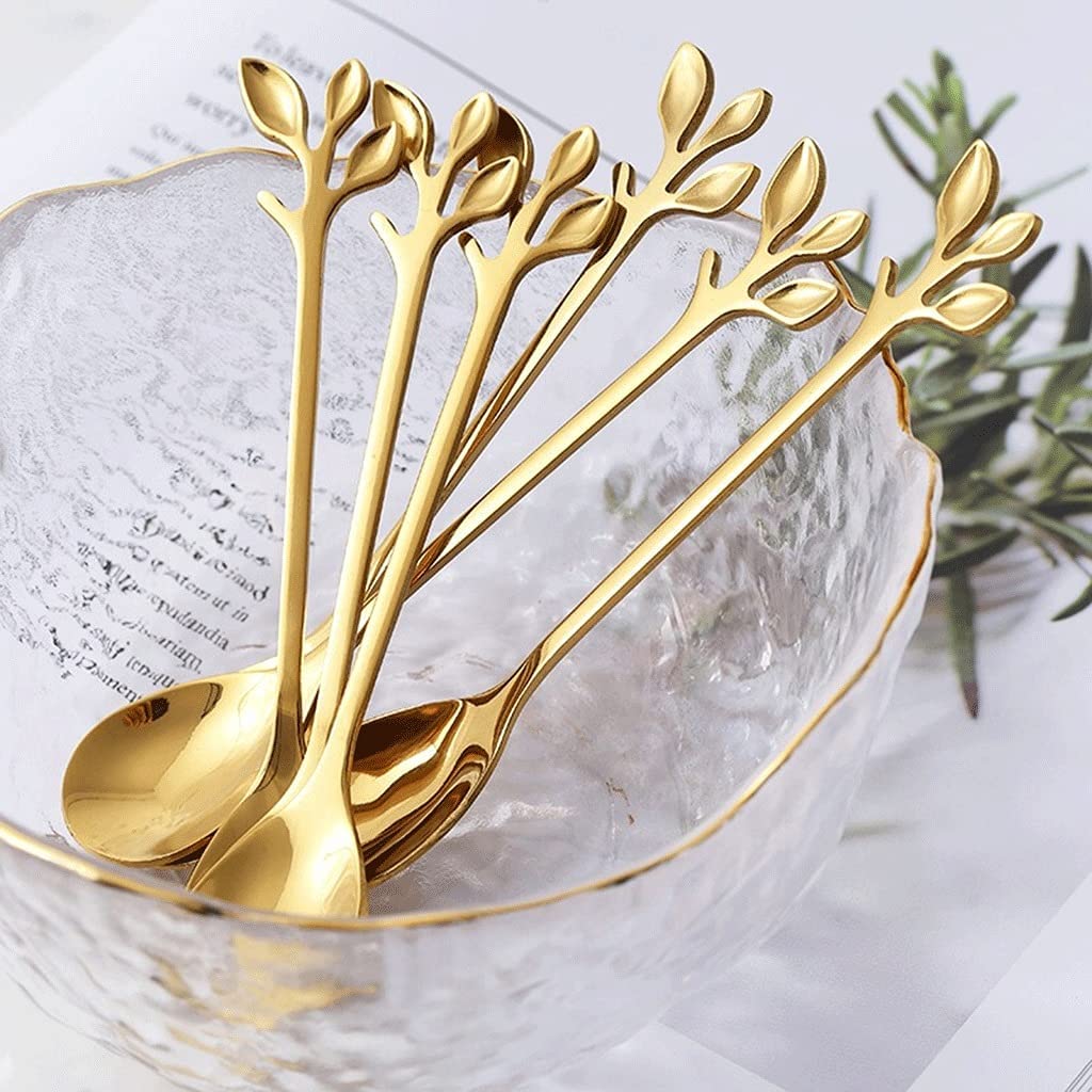 Cuchara tenedor de acero inoxidable Juego de cubiertos con tarro de almacenamiento de cerámica Cubiertos de plata, para hotel familiar / tenedor de postre / tenedor de ensalada / tenedor de fruta (6