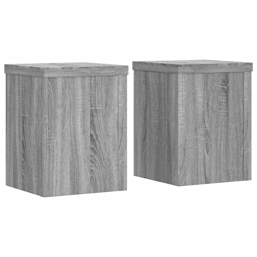 Vidaxl Grey Sonoma Plant Stands 2 Pcs, Plant Pot Stand For Indoor Living Room, Plant Holder For Decorative, Flower Stand Flower Pot, Engineered Wood