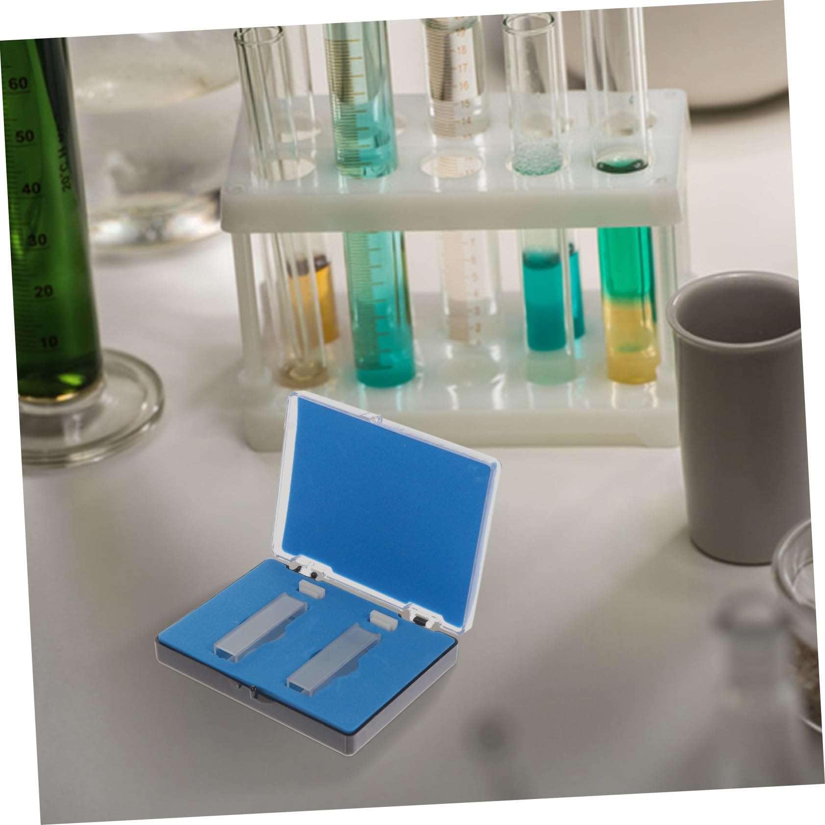 Mobestech Palets 8 Piezas cubeta de cuarzo luxometro multiusos bandeja de pesaje antiestática celúla cubeta cubeta de laboratorio Vidrio tubo de ensayo espectrómetro cosa 100 mm Paleta
