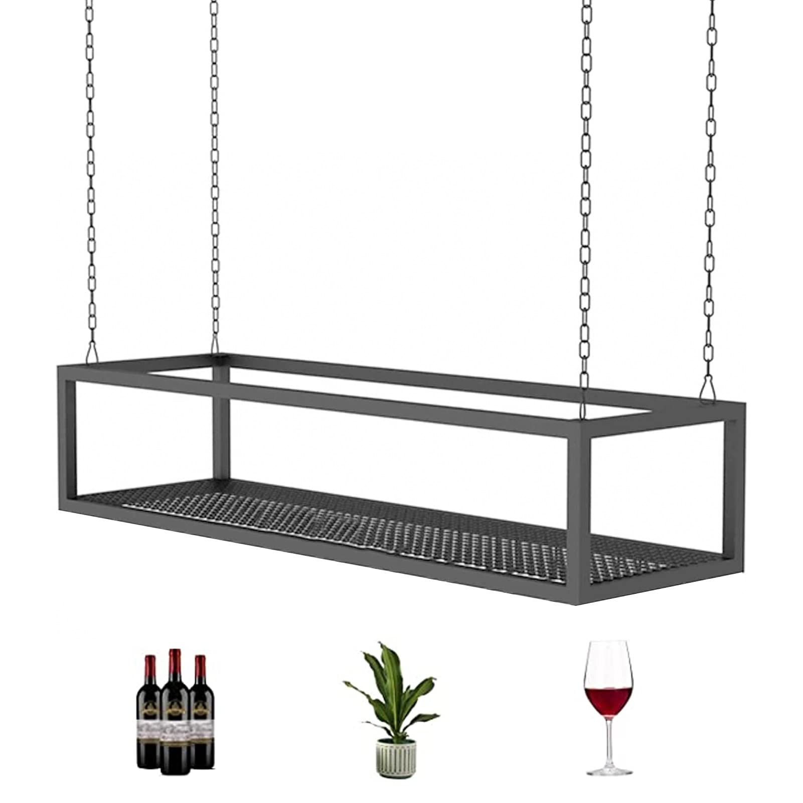 Support de pot de fleurs suspendu en métal pour cuisine et plantes