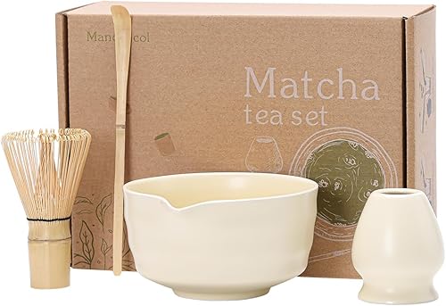 Miniatura 11 de Juego de té Matcha – Kit de ceremonia tradicional japonesa con cuenco de cerámica de 18.5 onzas, batidor de bambú, cuchara y soporte – ideal