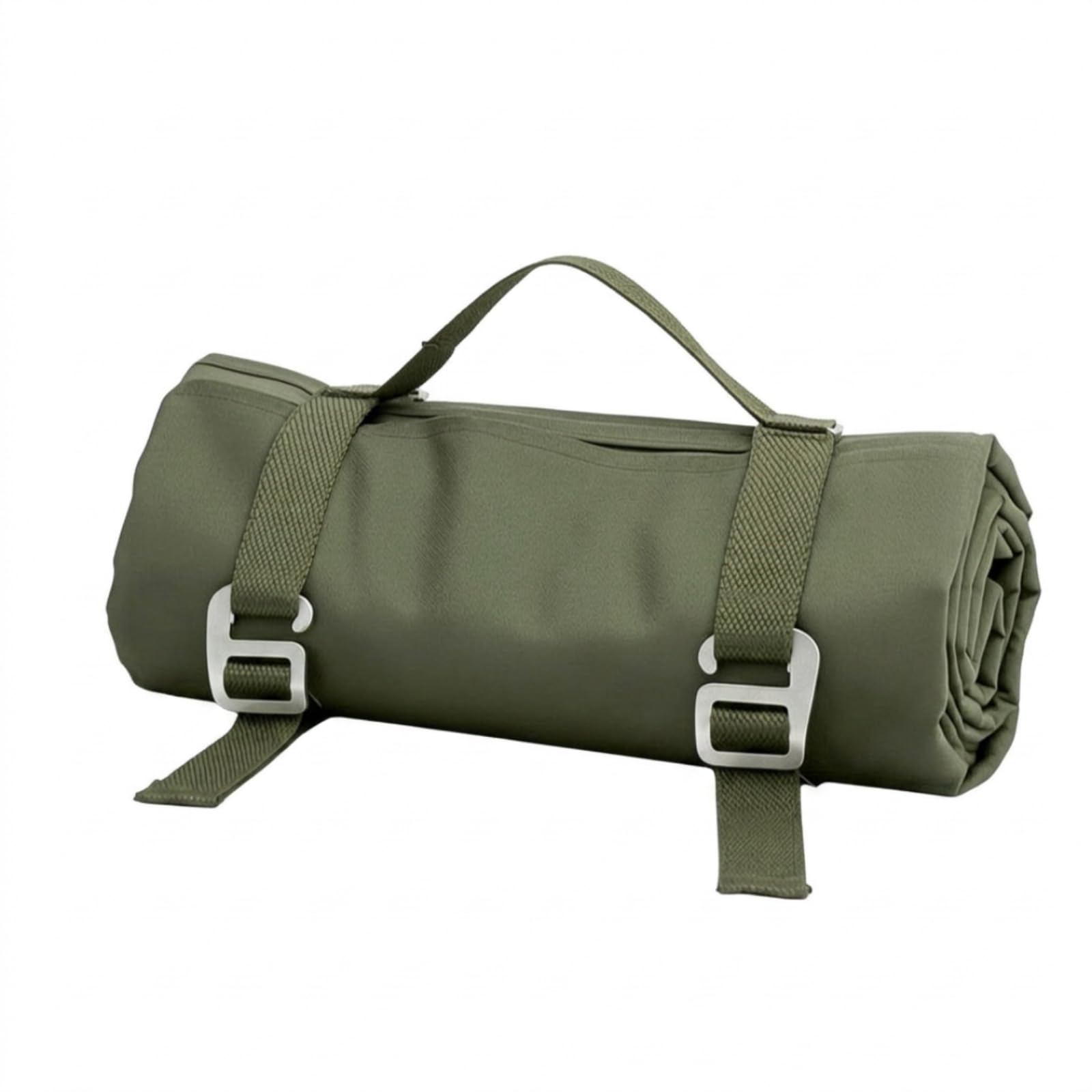 Picknickmatte mit Tragegriff faltbar Picknickdecke mit Tragegriff tragbar Campingmatte Haltegurten für Camping, Garten, Armeegrün, 200 210CM