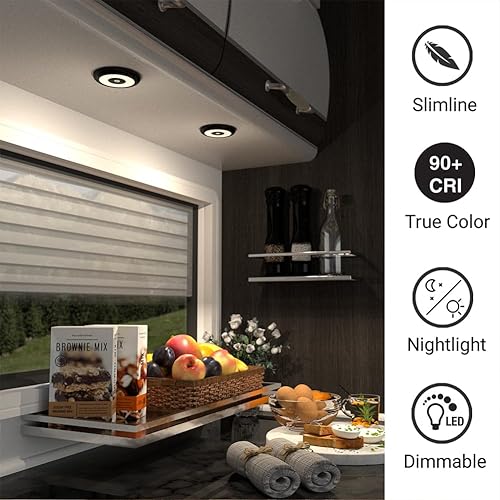 Miniatura 2 de acegoo CRI90+ - Luz LED de disco para caravana, 3 pulgadas, luz de techo superior de 12 V para autocaravana, barco, camión, remolque, automóvil,