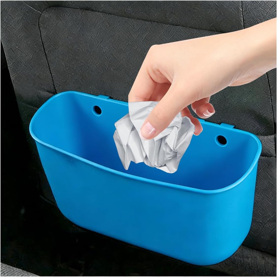 Craedli Mini Car Trash Can, Portable Hanging Automotive Garbage Bin Container, Small Garbage Can Vehicle Trash Organizer for Car Door & Seat Back, Interior Accessories for Auto SUV Truck (Black)