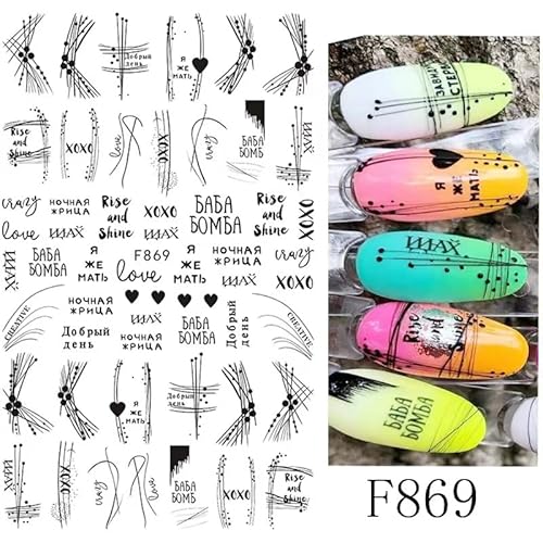 JMEOWIO Fiori Adesivi Unghie Nail Art 10 Fogli