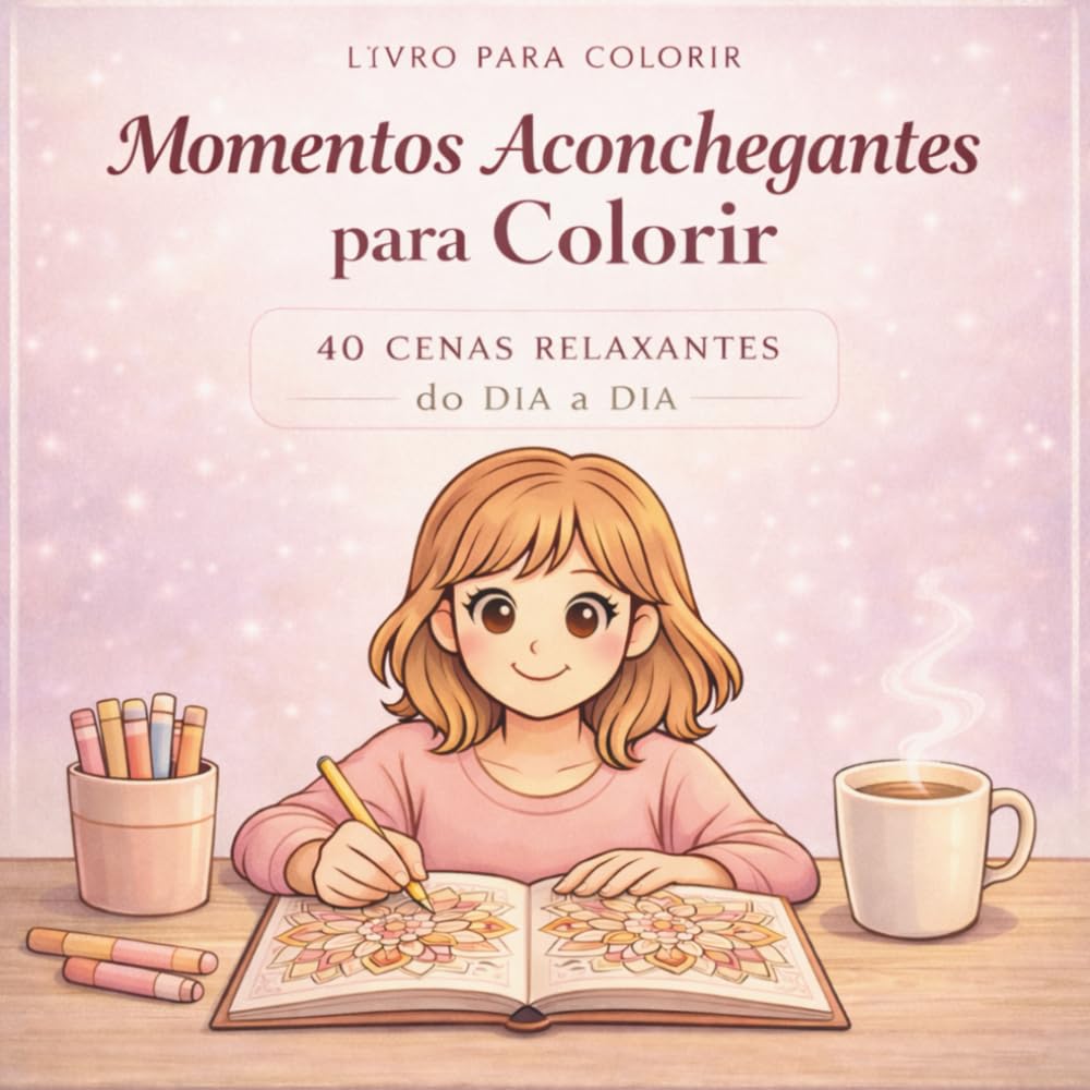 Momentos Aconchegantes para Colorir: 40 Cenas Relaxantes do Dia a Dia