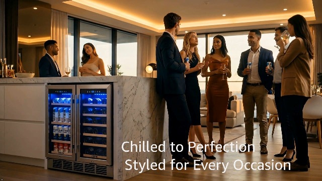 Image of 30 Inch Dual Zone Wine and Beverage Refrigerator Cooler Under Counter