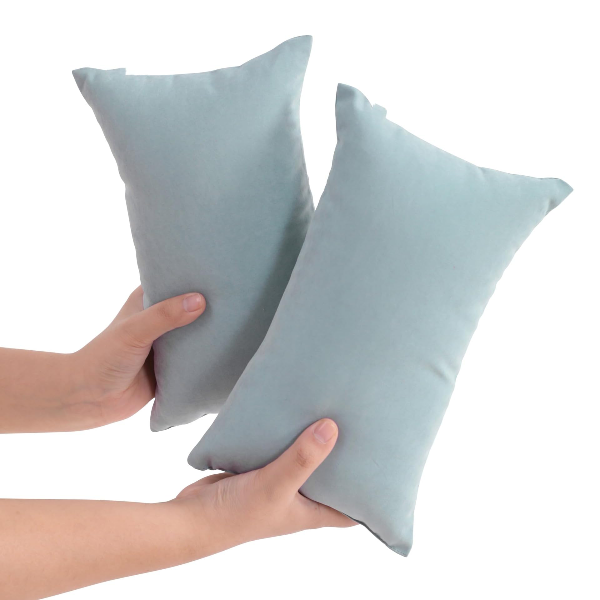 Confezione da 2 piccoli cuscini in microfibra, 28 x 17 cm, mini cuscino da viaggio per collo, ginocchio, supporto lombare, morbido, lavabile, per animali domestici, gatti, cani, per dormire