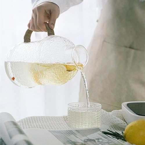 Miniatura 8 de ZWMBYN Juego de jarra de agua y vidrio vintage para mesita de noche jarra de agua de cristal de 25 L con 2 vasos de vidrio para mesita de noche