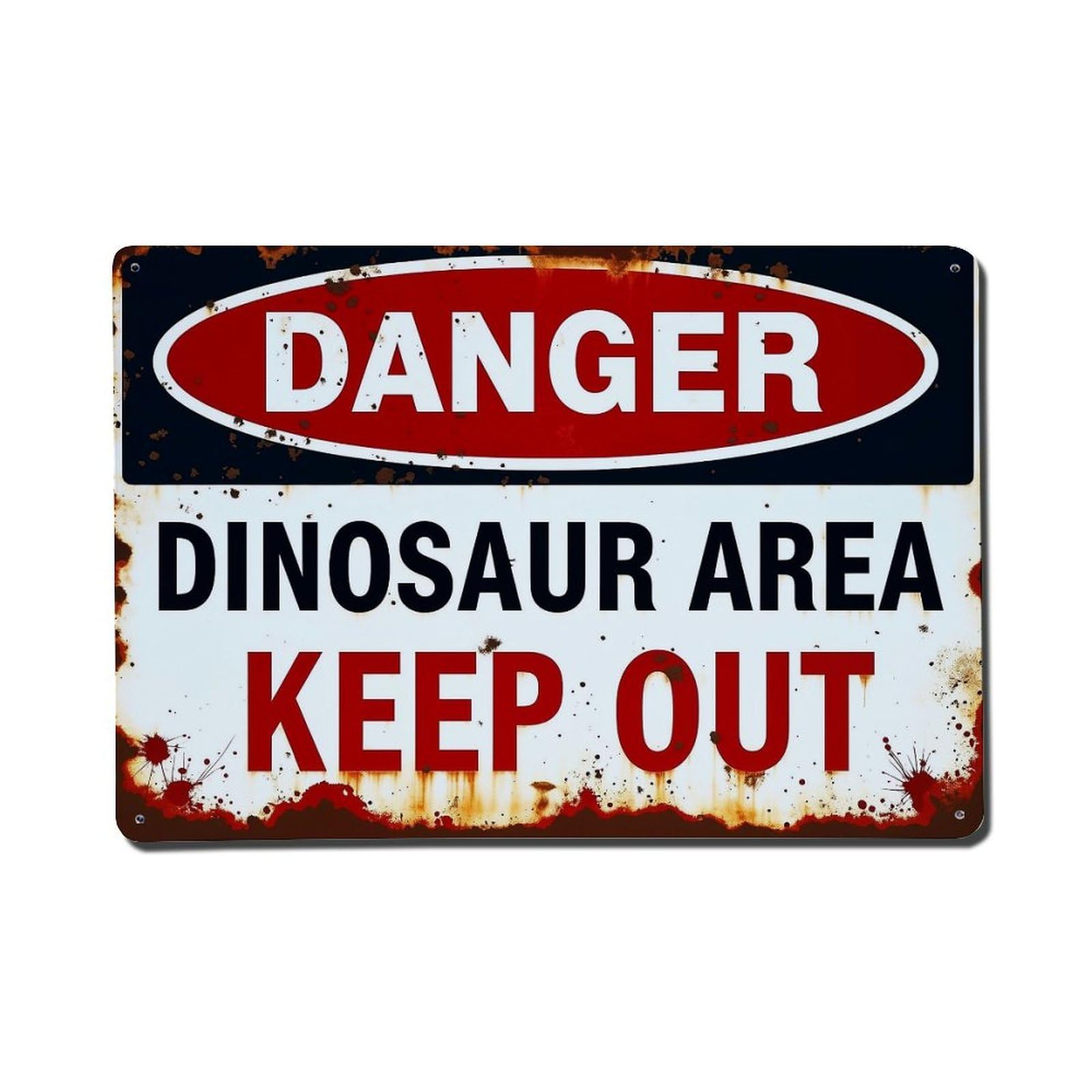 Danger Dinosaur Area Keep Out_2 Metal Tin Sign Plaque