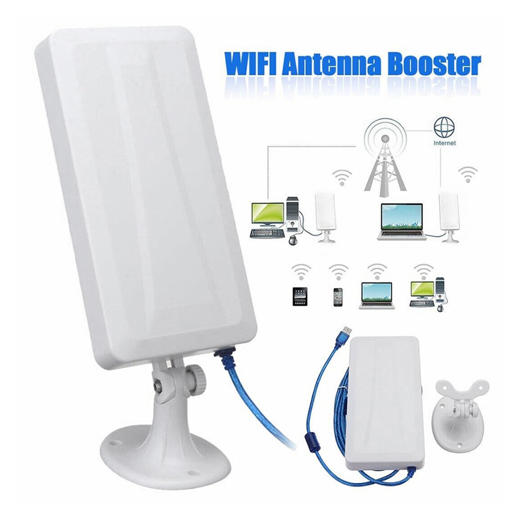 2X Przed?u?acz WiFi Dalekiego Zasi? 150 Mb/S Bezprzewodowy Router Zewn?trzny Repeater Antena WLAN dla Wzmacniacza 5M