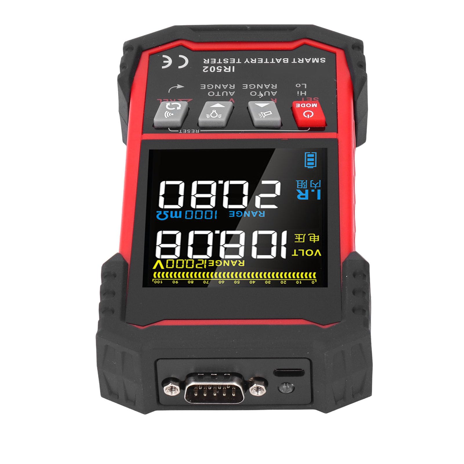 Probador de resistencia interna de la batería Pantalla LCD TN profesional precisa Analizador automático de batería con pantalla de 3,2 pulgadas para baterías de litio ácido alcalinas
