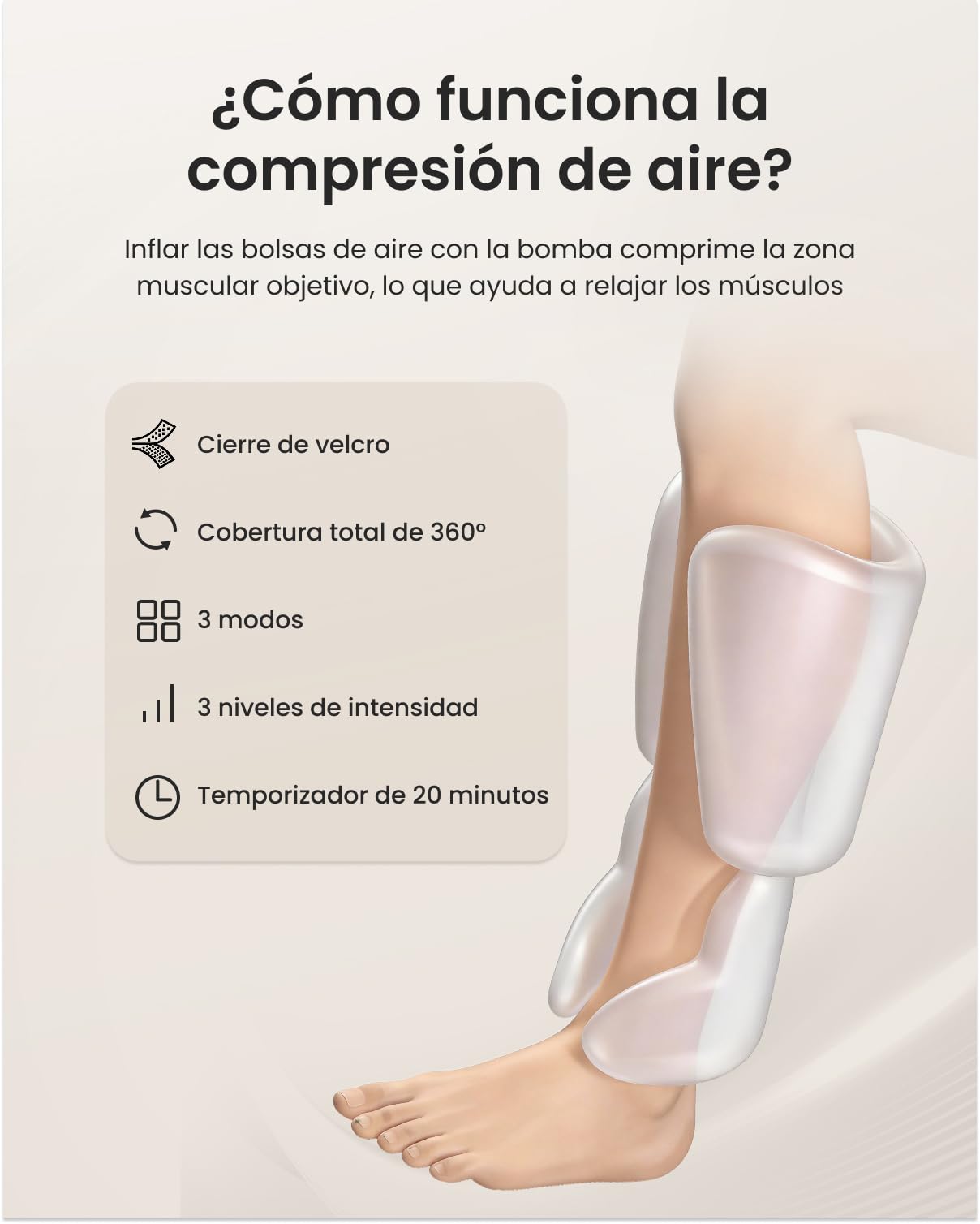 Masajeador de piernas con compresión de aire RENPHO, multiárea para muslos, pantorrillas y brazos, relajación muscular, diseño fácil de usar, regalo ideal para papá y mamá