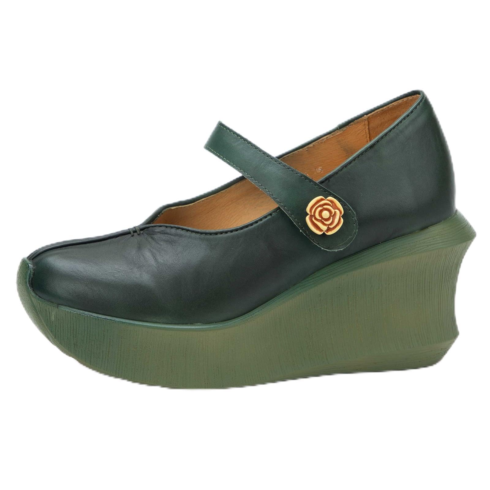 Zapatos Mary Jane Cuero Mujer Casual cuña | viajes de vacaciones, paseos campestres, ocasiones de compras, conjuntos diarios, forma de punta clásica