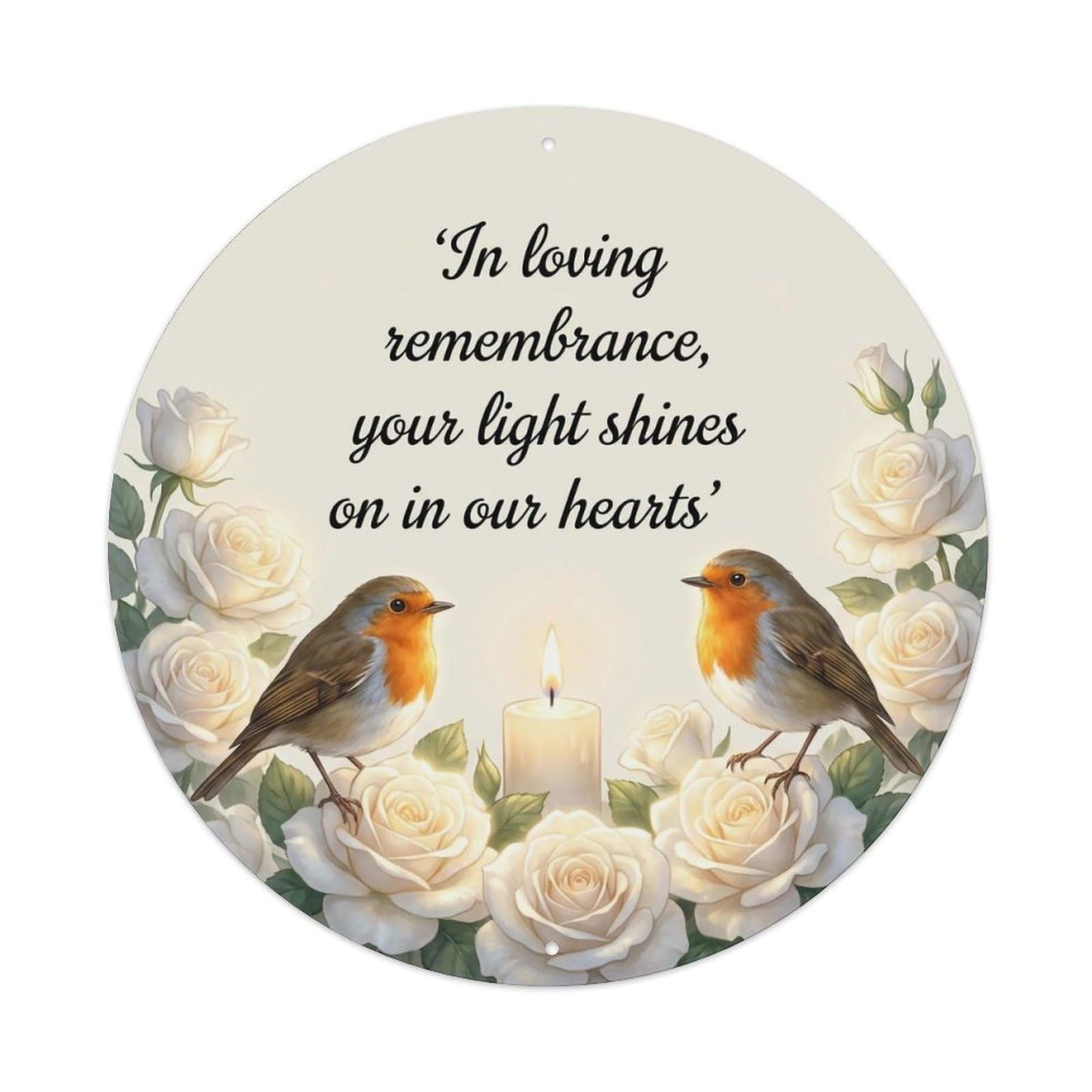 European Robin Garden Sign Heaven Love Remembrance Metal Tin Sign