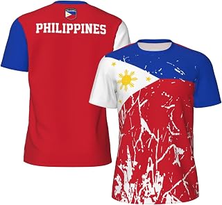 Philippines Flag Grain Sports Mesh T-Shirt Retro Jerseys for Running Cycling Soccer Tennis Fitness Climbing