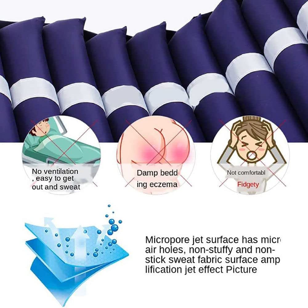 Colchón antiescaras Aire alternante, con Motor compresor, para escaras Grado I, Úlceras por Presión Y Dolor Presión, Incluye Bomba Eléctrica,200 * 90 CM,Mattress