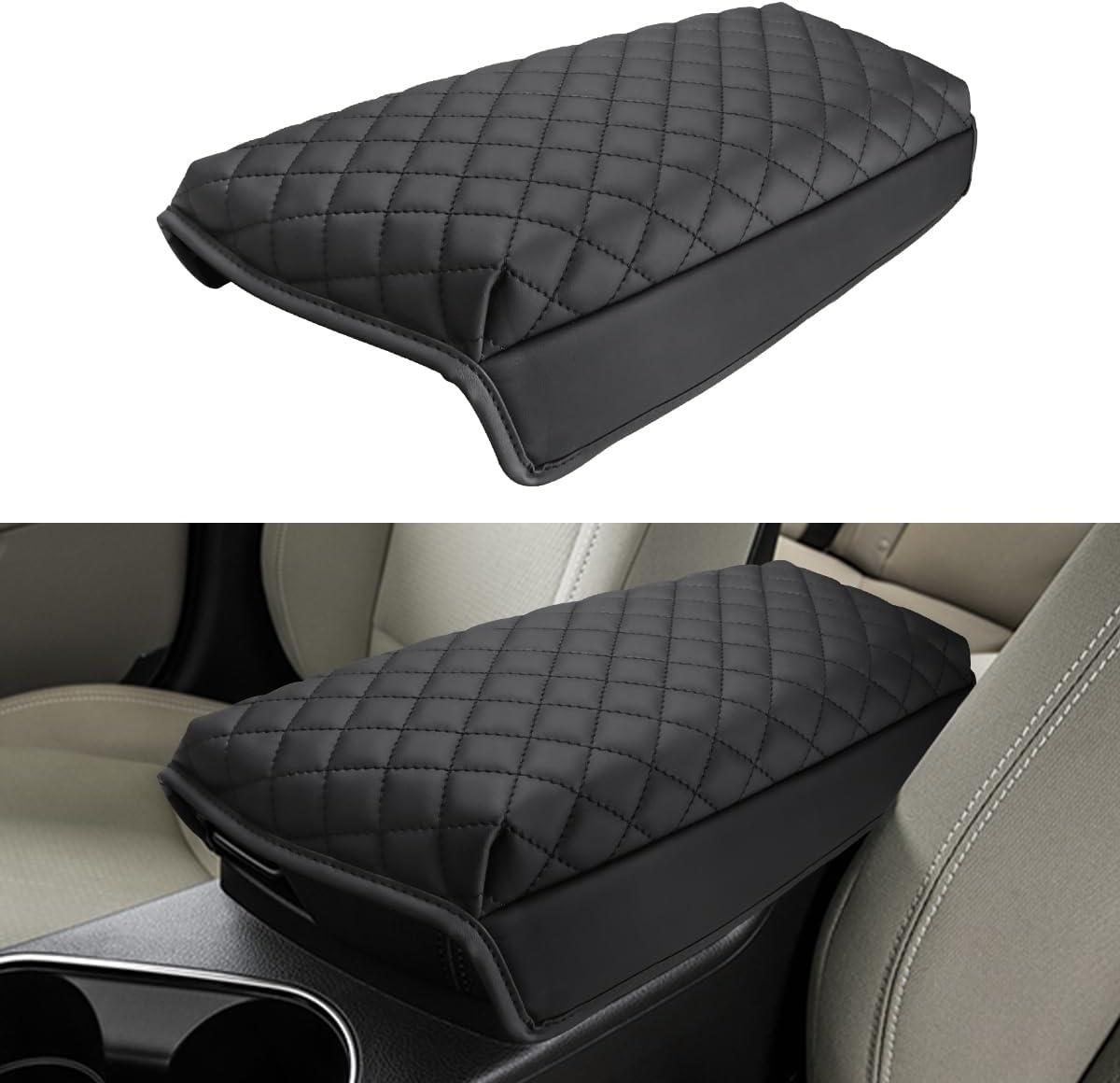 INTGET Car Center Console Armrest Cover for Kia Optima Accessories 2011 2012 2013 2014 2015 Leather Middle Console Arm Rest Box Lid Seat Cover Protector Cushion Saver (Cushion, 2011-2015)