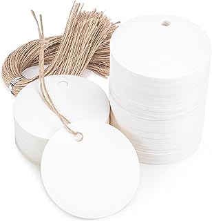SallyFashion 120PCS White Round Gift Tags, 2 inch Kraft Paper Gift Tags ...