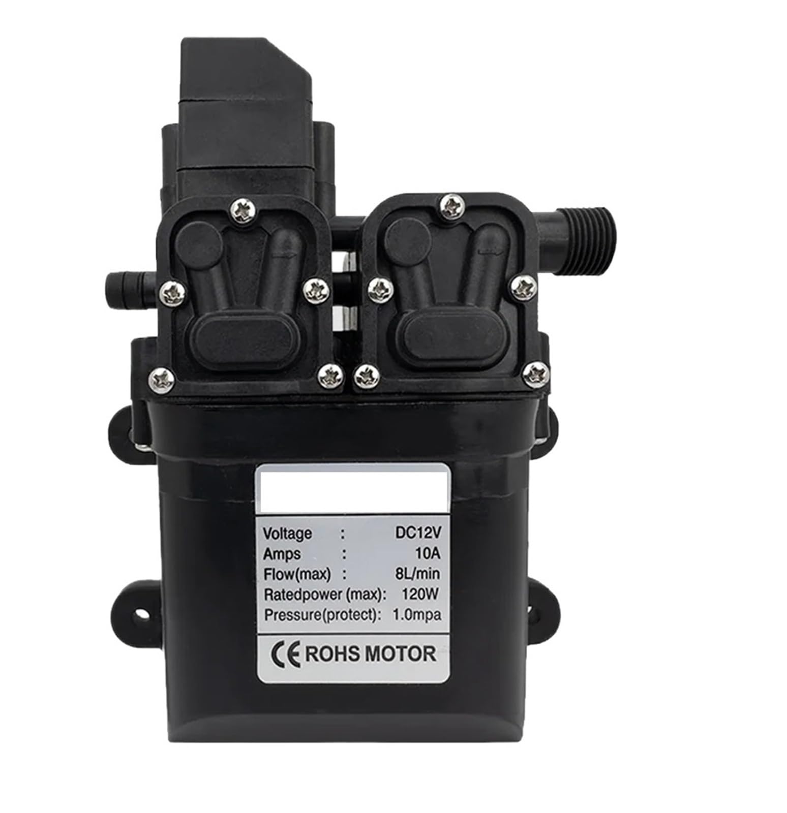 CUDTAPI DC 12V 120W 8L/Min Sturdy High Pressure Diaphragm Water Pump Self-priming With Automatic