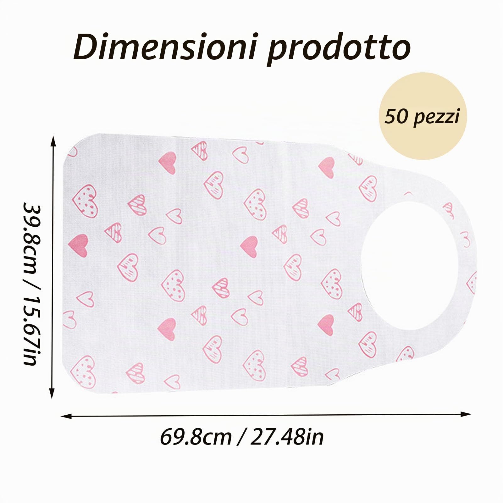50 Pezzi Bavaglino Monouso Usa e Getta Resistente Alle Macchie