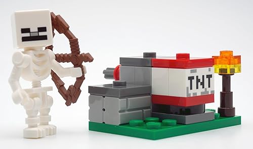 Miniatura 4 de LEGO Minecraft: esqueleto con lanzador TNT y azulejo de bonificación, 1 pieza