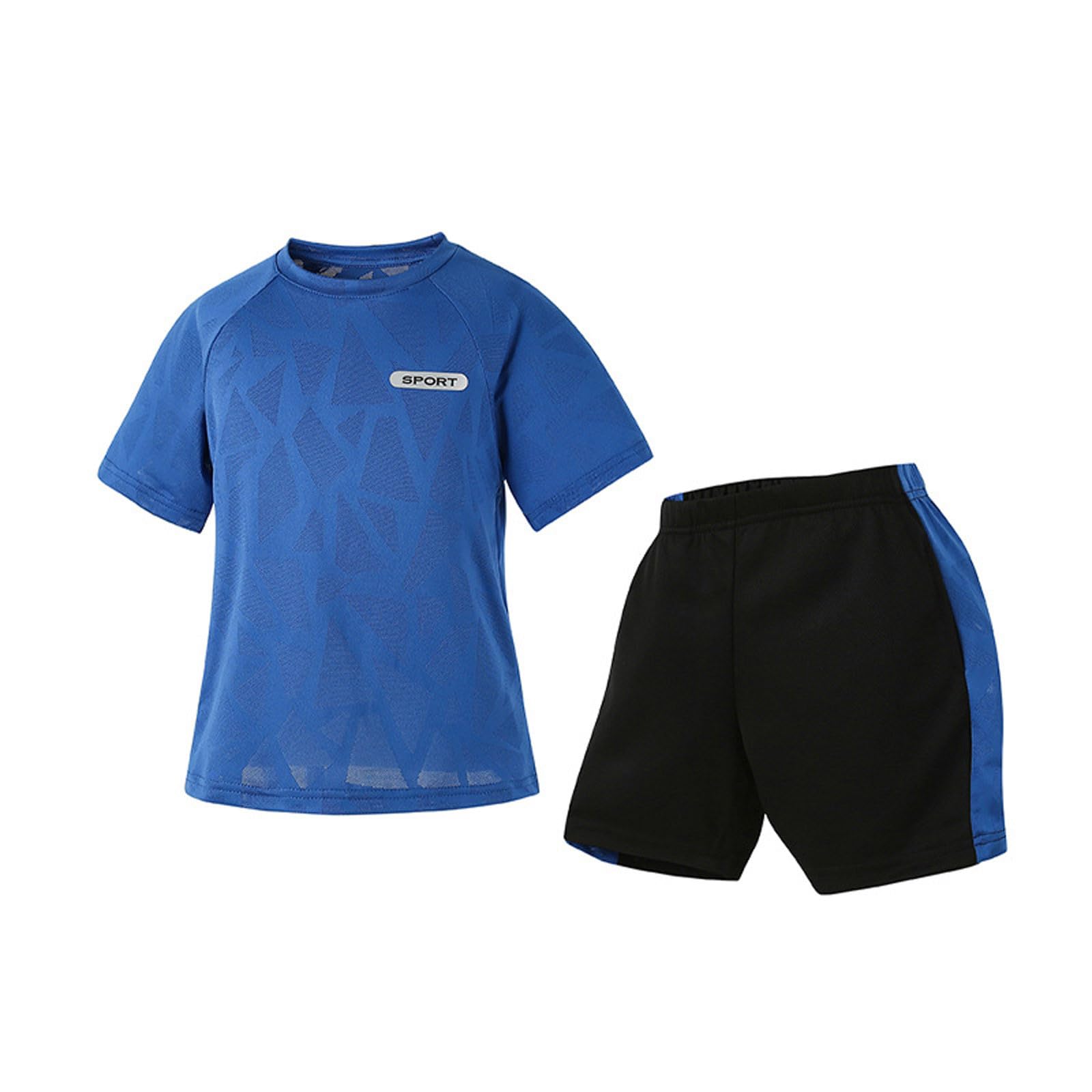 Generico Set di Due Pezzi Casual per Bambini, Ragazzi e Ragazze, con Maglietta a Maniche Corte Pantaloncini, Estivo #D