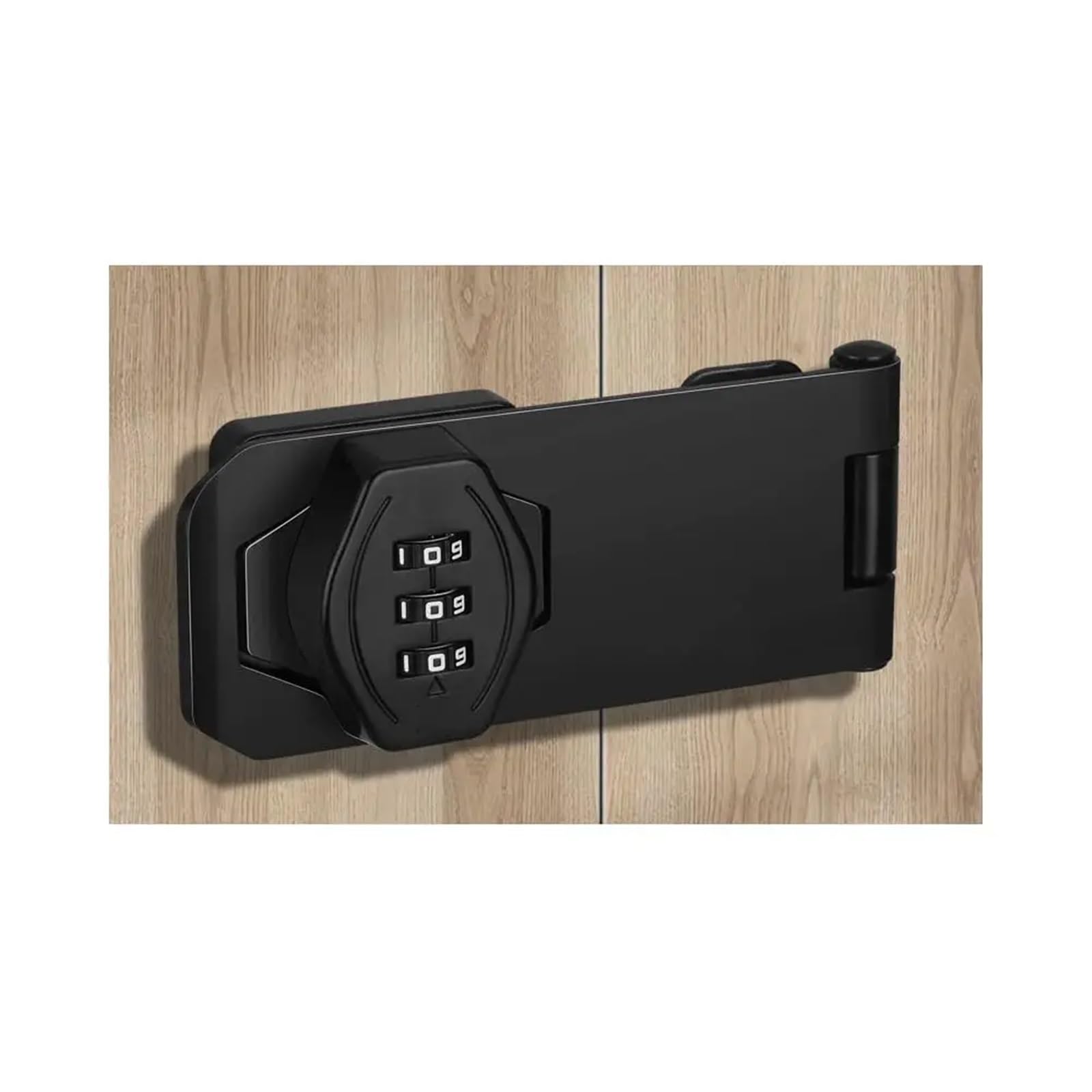 CLEUFWKO Stainless Steel Door Hinges Combination Lock Zinc Alloy Password Drawer Locks Mechanical Dial Cabinet Security Cam Lock(4inch black)