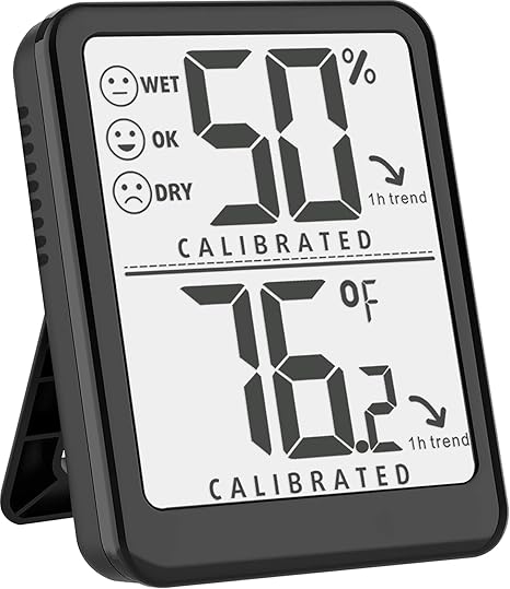 Room Thermometer Indoor Hygrometer Humidity Meter Gauge Digital Temperature and Humidity Sensor Monitor for Home Office House Pets Plants - AAA Battery Included