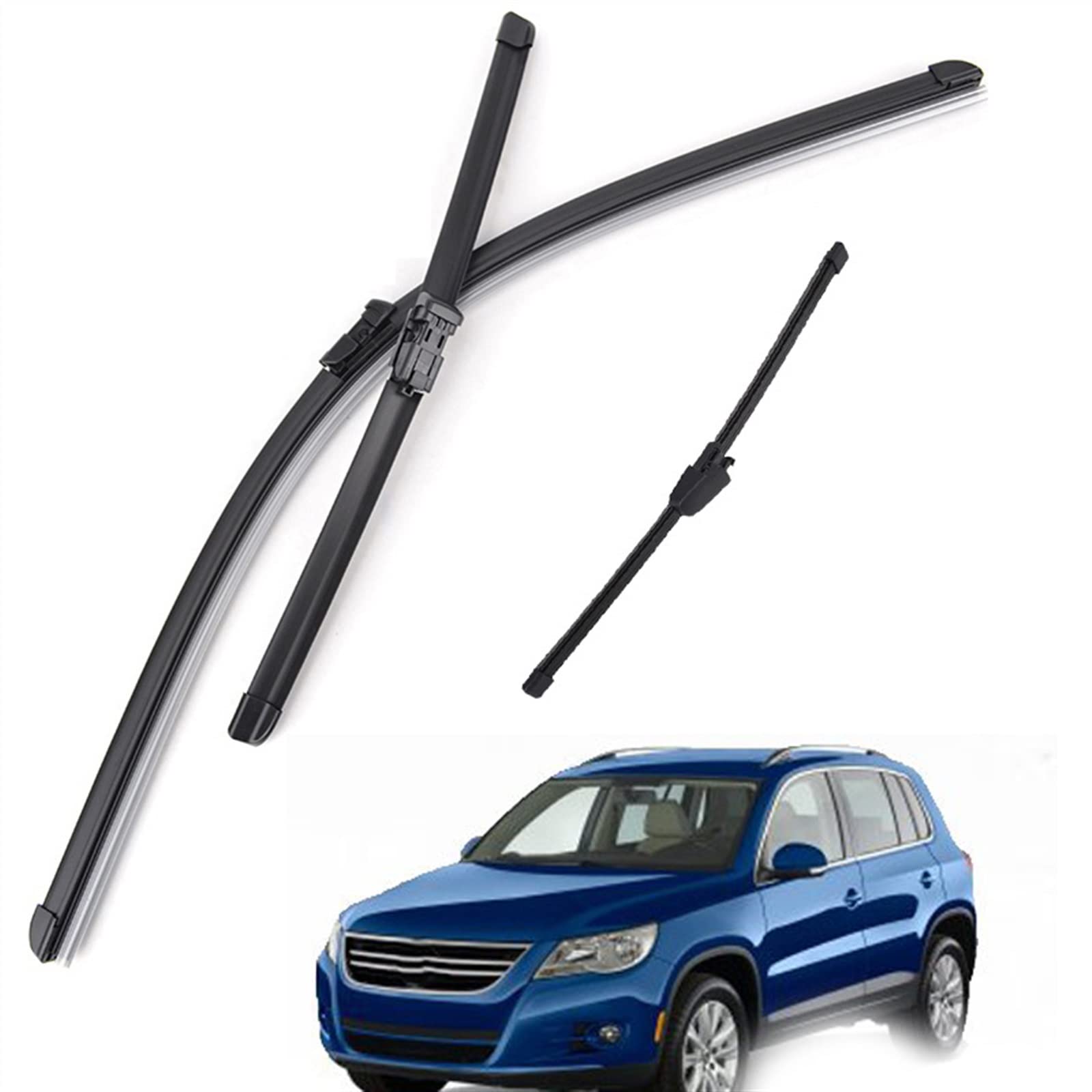 Per V&w per Tiguan MK1 2007 2008 2009 2010 2011 2012 2013 2014 2015 2016 2017 Tergicristallo LHD Anteriore Posteriore Tergicristallo Spazzole Set 24 "21" 13"