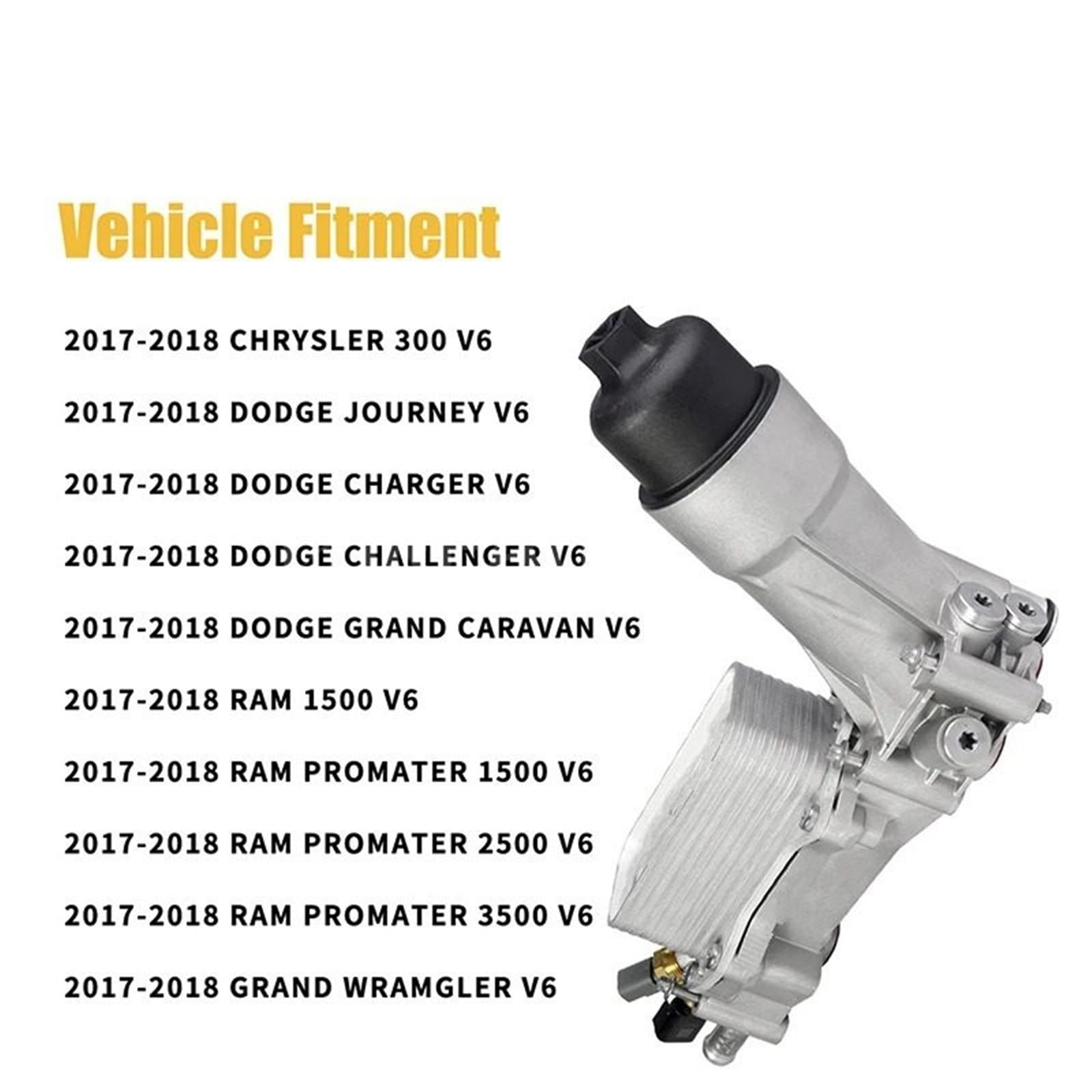 Chłodnica oleju samochodowego Pasuje do Dodge pasuje podróży Jeep Chrysler Ram 3.6L V6 68310865AB aluminiowa obudowa adaptera filtra oleju Płyta chłodząca