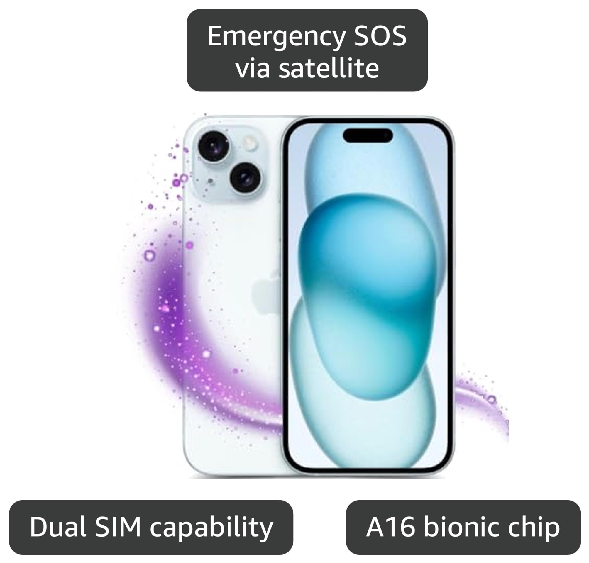 Amazon.com: Apple iPhone 15, 128GB, Blue - GSM Carriers (Renewed