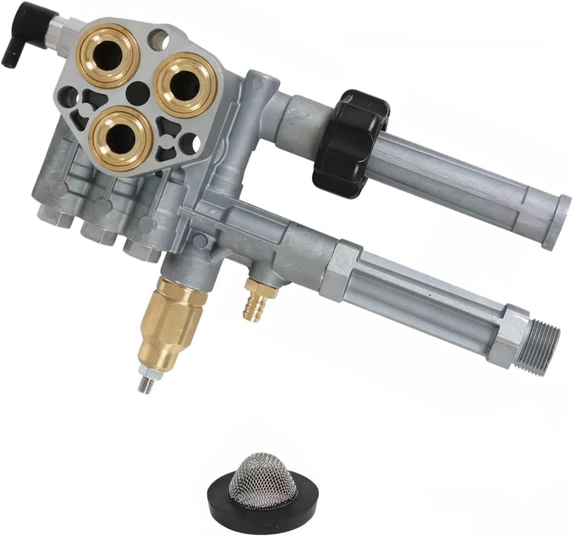 Complete Pump Head with Unloader & Installed Thermal Relief Valve Replacement, Pressure washer pump heads for Annovi Reverberi models AR43361, SRMW2.3G28 and SRMW2.4G28