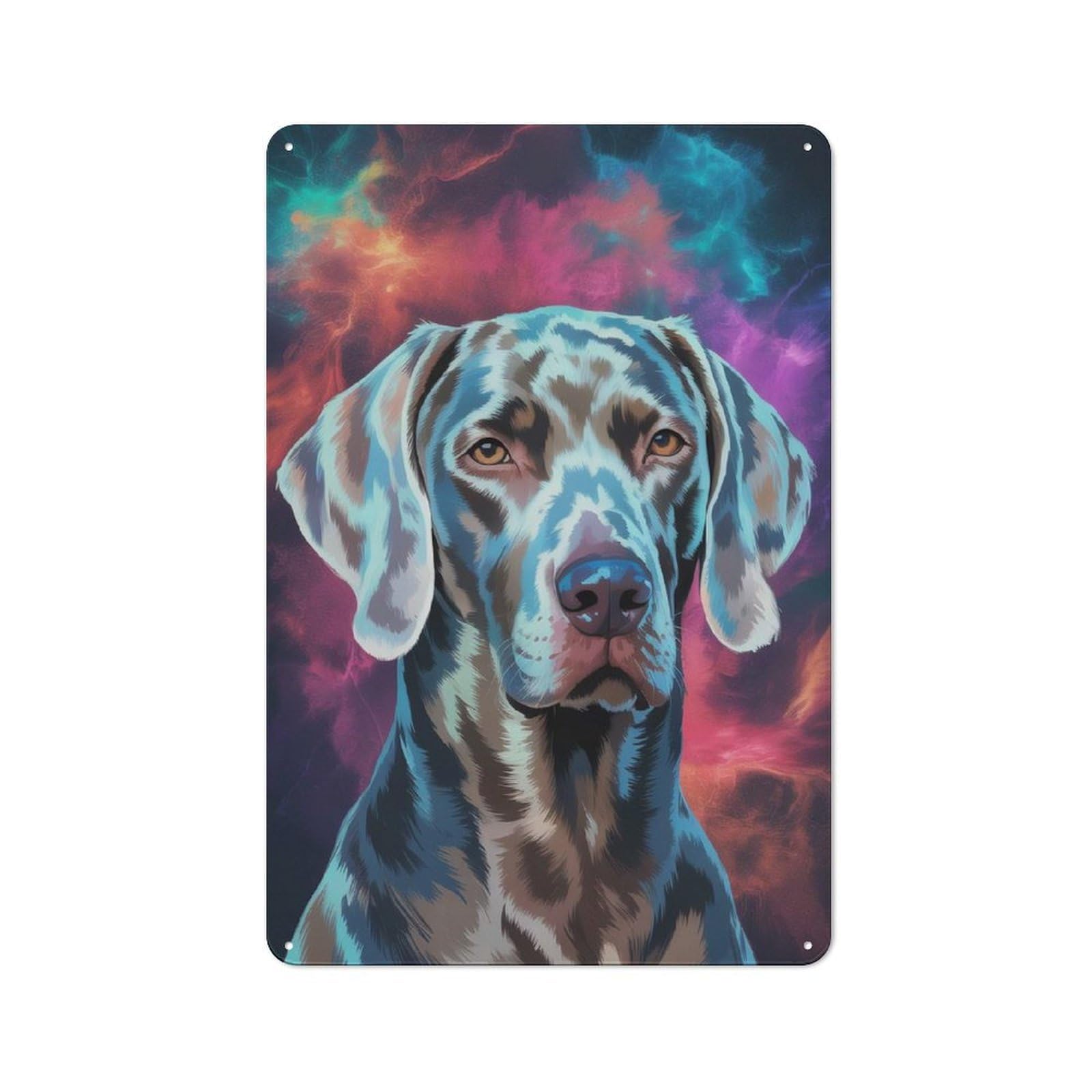 Junmoney Style-12 Cosmic Dog Portrait Retro-Style Tin Wall Plaque 30X20cm For Café Or Home Bar, For Themed Interiors In Cafés And Home Bars