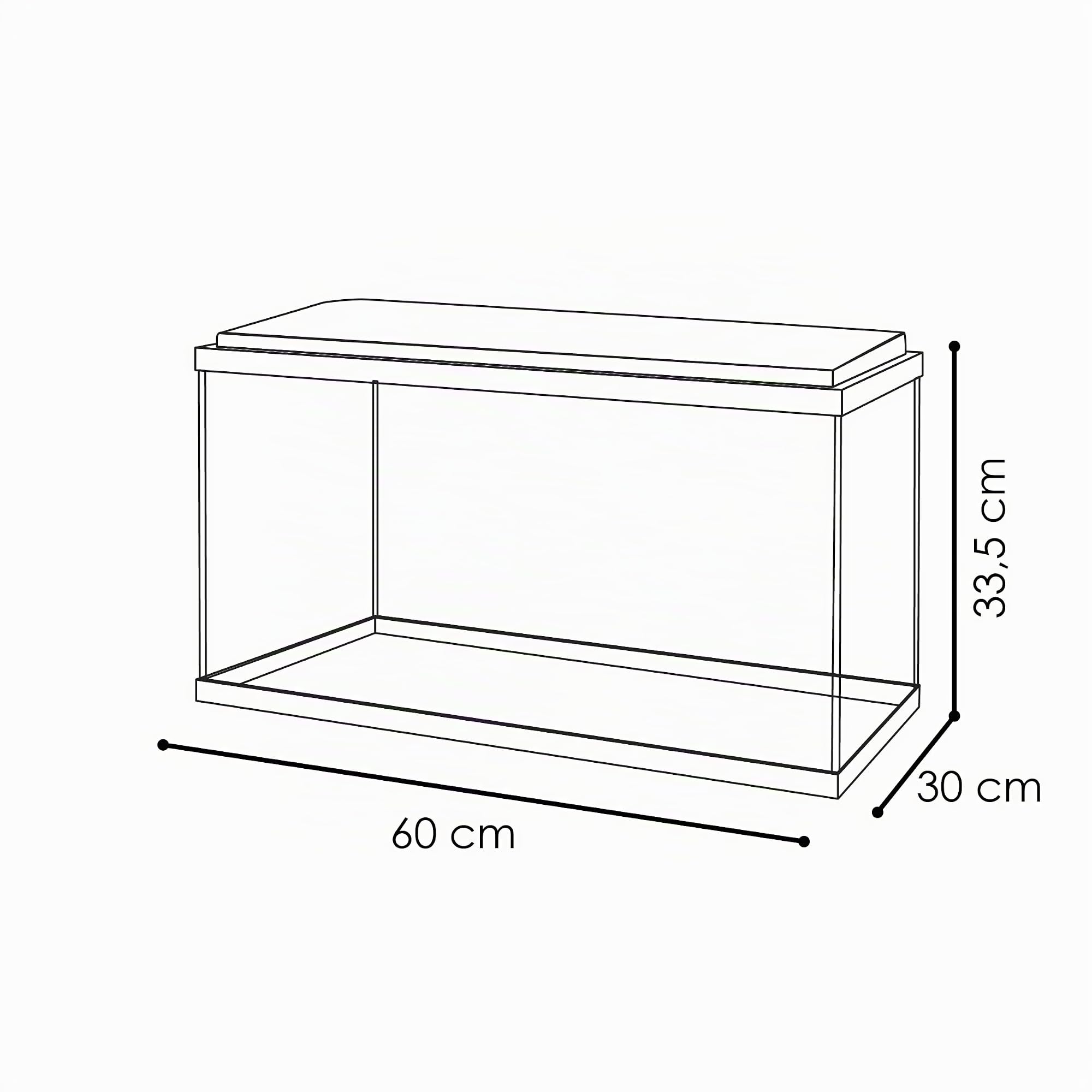 Ciano Aqua 60 Acquario in Vetro Temperato, Nero, 60 Litri