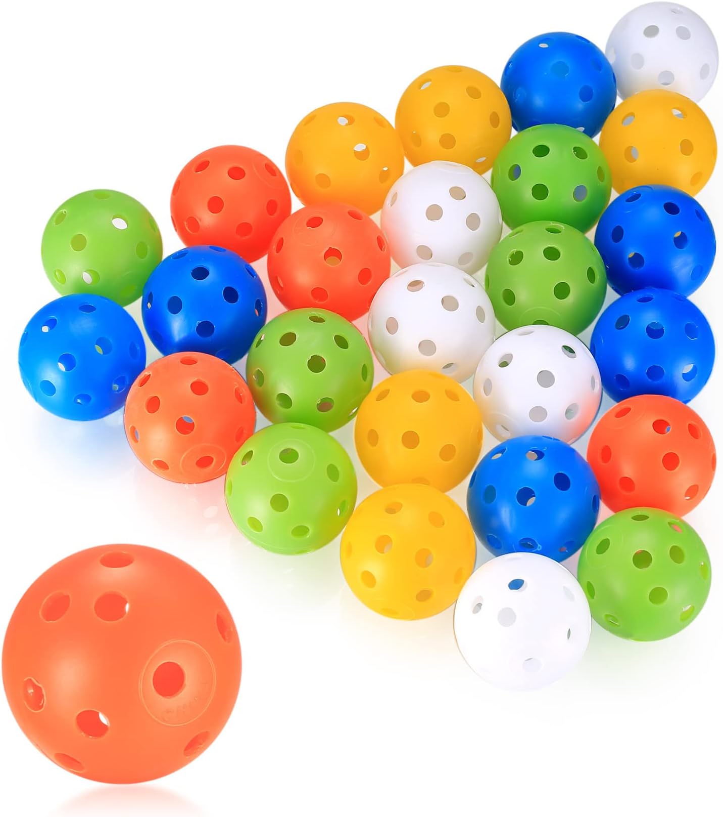 Xiaomoyu 28 Pcs Golf Practice Balls, Air Flow Hollow Practice Golf Balls, 40mm Plastic Golf Exercise Balls for Swing Practice Driving Range Home Outdoor Games Adults
