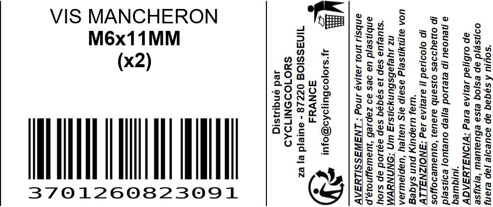 cyclingcolors 3701260823091 Screw, Black, M6x11 - Image 3