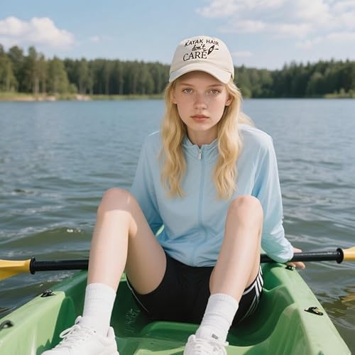 Miniatura 5 de Waldeal Gorra de béisbol ajustable lavada con diseño de Kayak Hair Don't Care para mujer