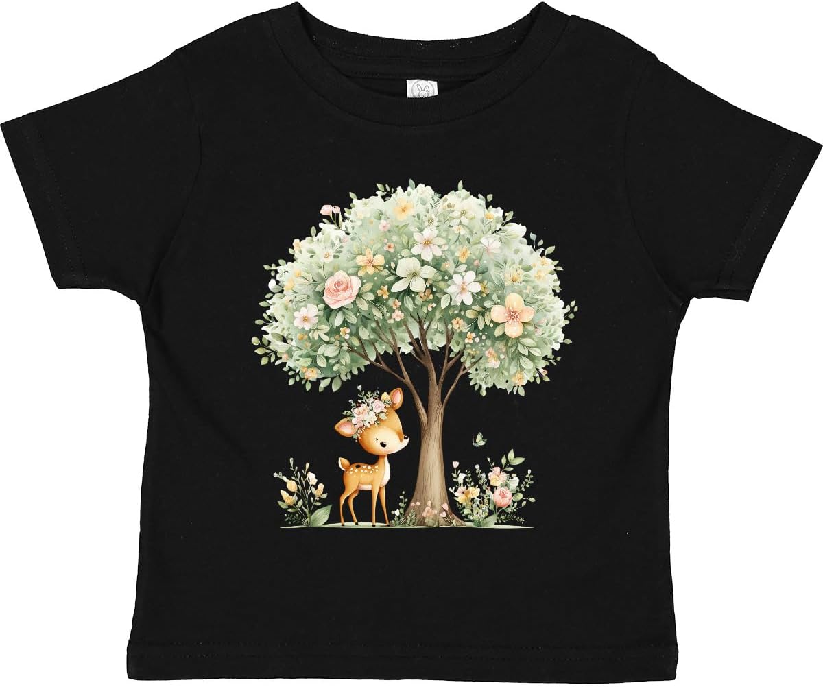 inktastic Floral Tree and Deer Toddler T-Shirt