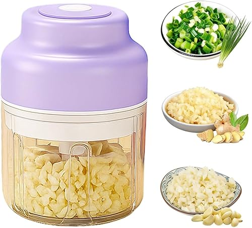 Vista 8 de Mini picadora eléctrica de alimentos, mini picadora de verduras portátil 2026 con carga USB, procesador de alimentos inalámbrico, mejora, juego